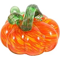 Amazon.co.jp: HOMSFOU 手 吹きガラス かぼちゃ 置物 ガラス かぼちゃ