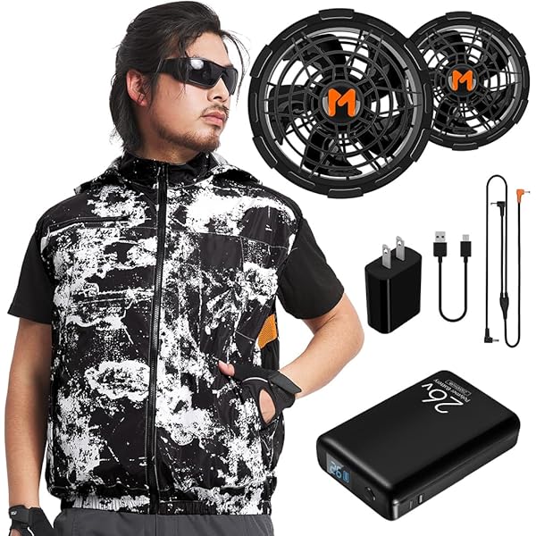 空調服作業着　ファン　バッテリー　すべてセット Amazon.co.jp: [Meizoon] 空調作業服 ファン付きベスト 26V