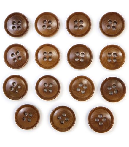 Amazon | ナットボタン【ブラウン】四つ穴ボタン 茶色 ベーシック