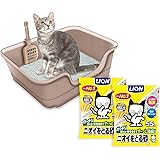 ライオン 猫トイレ ニオイをとる砂 獣医師開（ナチュラルブラウン） + ニオイをとる砂 無香料 5.5L×2袋 セット 子猫から 成猫 シニア猫まで (LION PET) 【Amazon.co.jp限定】