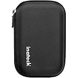 Inateck 2.5インチ ポータブルハードディスクケース 2.5型HDD保護収納ケース 本体/ケーブル用別収納タイプ【ブラック】