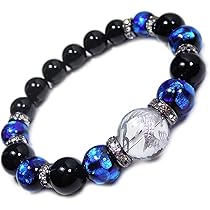 【諸願成就】龍の彫刻 モノトーン オニキス 水晶 天然石ブレスレット 天然石 パワーストーン 62256K 今月の半額 わけあり 14mm