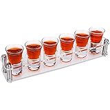 D&Z ショットグラス アクリル製透明カップホルダー付き バー用品 キッチン収納 ショットグラス リキュートレイ
