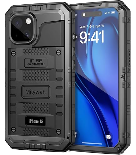 Lunivop Fit For IPhone 15 Case 6.1inch Heavy Duty Rugged [Aluminium Stan] Military Grade Metal Rubber [Built In Screen Protector Camera Lens ] Phone Cover (, Fit For IPhone 15 6.1'' 2023) Red