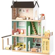 Amazon | ドールハウスモデル 木製 3階建て ドールハウス ヴィラ