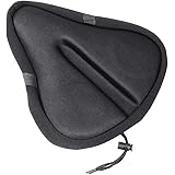 自転車 サドルカバー 超肉厚 フィットネスバイク用 サドルカバー クッション 滑り止め 低反発 衝撃吸収 お尻が痛くない 柔らかい 黒 ソフト 通気性