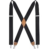 [HISDERN] サスペンダー X型35mm/Y型35㎜ クリップ式 調節可能 錆びない ワンサイズ 男女兼用 ズボン吊り ホルスター カジュアル パーテイー おしゃれ ビジネス SXL201