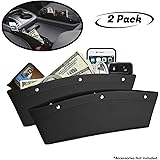 lebogner 2 Pack Car Seat Gap Filler Premium PU Full Leather Seat Console Organizer, Car Pocket Organizer, Car Interior Access