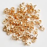 MYmama ヒートン 金具 50個入り 6mm ゴールド シルバー レジン 差し込みヒートン (ゴールド)10237-1