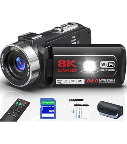 Amazon | ビデオカメラ4K動画8000万画像数YouTubeカメラ ウェブカメラ