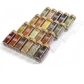 Anmiproma 4-Pack Spice Rack Drawer Organiser, 4 Tier Clear Acrylic | Spice Drawer Tray, Expands from 33-66 cm, Holds up to 28