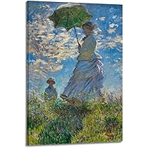 模写 クロード・モネ Claude Monet 海辺で横座りワンピース女性 キャンバス