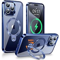 そ　iPhone 15 Pro ケース 半透明 リング　360℃回転　青 楽天市場】[メール便送料無料]【MagSafe対応 MagSafe 360度回転