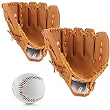野球グローブ 軟式 キャッチボールセット グローブ 子供 親子セット 10.5+12.5インチ 練習ボール付き ソフトボール 兼用 右投げ用 左手着用 練習用 柔らかな人工皮革製 初心者向け