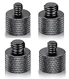 JUTOSU カメラネジ変換アダプター マイクネジアダプター 1/4オス→3/8メスジアダプター（2個）+3/8オス→1/4メスジアダプター（2個）アルミ合金変換ねじアダプター 接続ネジ 固定ネジ 撮影補助ツール 4個入