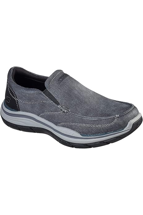 skechers mens expected 2.0 brako shoes blue canvas
