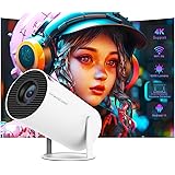 Mini Projector with 5G WiFi6 BT 5.0 Android 11, Portable Projector 4K 1080P Support, Smart Projector Auto Horizontal Correcti