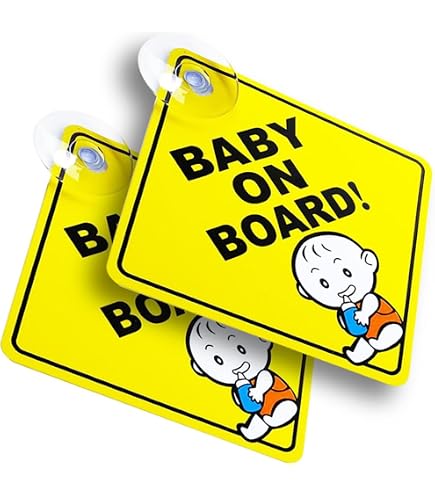 GRANDCHILD On Board Car Sign With Suction Cup – Baby On Board Style Sunglasses Holder
