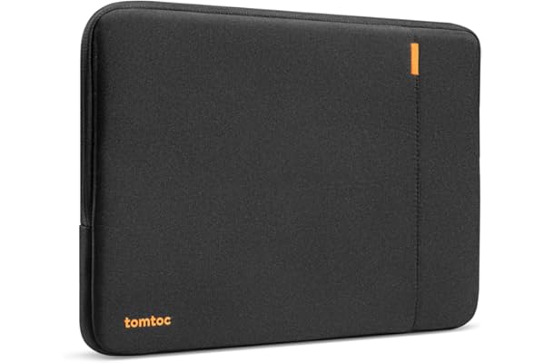 tomtoc 360°保護 パソコンケース 13インチ MacBook Air M5/M4/M3/M2/M1 2026-2018 / 13インチ MacBook Pro M2/M1 2024-2016 対応 全方位耐衝撃 13インチ MacBook Neo A18対応 ノートパソコン ケース 13.3インチ PCケース スリーブ インナーバッグ 軽量 撥水加工 ブラック