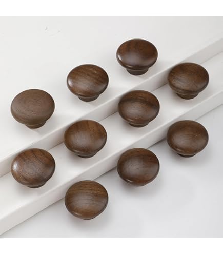 thumbnail interactive-video image 1 of QOCO 20pcs Wooden Drawer Knobs,Round Natural Wooden Wardrobe Knobs With 1 of 14