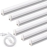 Barrina LED蛍光灯 40形 直管 蛍光灯一体型 120cm T5 6500K 昼光色 2200lm 20W 照明器具 高温に強い 作業場のランプ、天井、キャビネットのダウンライトに適用し 1.5 mの電源ケーブルを搭載する 6本入り