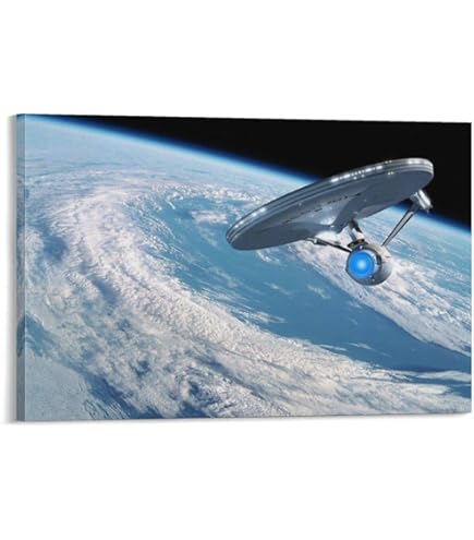 Star Trek Blueprints　スタートレック　宇宙船　設計　青写真 スタートレック USS ヴォイジャー - NCC-74656 アートプリント - 傷ん
