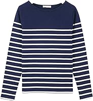 [神戸レタス] コットン100% シンプルボーダーカットソー [C1729] 長袖 Tシャツ レディース