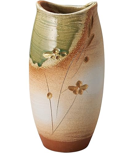 Amazon.co.jp: 九谷の花瓶【九谷焼】 8号花瓶 金箔鶴連山 : ホーム