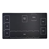 OTOlife プレイマット 60×35cmより広い 専用アウトドアグレードの600D防水収納バッグ 全面縫製仕様 ラバープレイマット 滑り止め カードゲーム 60×35cm (赤白)