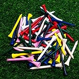 ゴルフティープロウッドゴルフティーパック100個、ゴルフティー複数色サイズ3-1 / 4インチ 83 mm、2-3 / 4インチ 70mm または2-1 / 8インチ 54mmトールゴルフティーバルクサイドスピンと摩擦を低減
