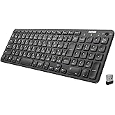 Arteck 2.4Gワイヤレス キーボード 無線 軽量 フルサイズ テンキー付き メディア機能 ホットキー コンピューター、デスクトップ、PC、ラップトップ、Surface、スマートテレビ、Windows10/8/7との交換性あり