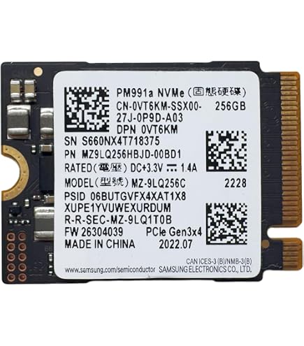 Amazon | Samsung 512GB SSD M.2 2230 30mm PM991a NVMe PCIe Gen3 x4