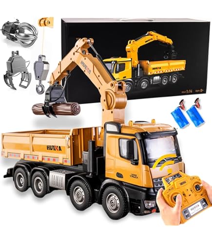 箱破損1/14サイズ　２６ｃｈ　折り曲げクレーントラックラジコン Amazon.co.jp: 1/14 2.4GHz 26ch 4軸8輪 折り曲げ式 クレーン