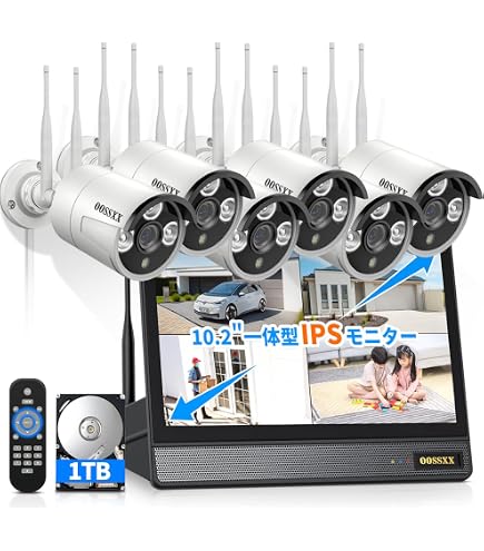 Amazon | OOSSXX 10インチモニター 一体型録画機 NVR モニター付き 10