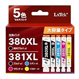 LxTek BCI-381XL BCI-380XL 互換インクカートリッジ キャノン(Canon) 用 インク 381 380 5色セット大容量/説明書付/残量表示/個包装 TS6330 TS6130 TS6230 TS7330 TS7430 TR9530 TR8530 TR8630 TR703 インク