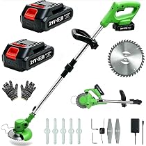 充電式草刈機 21V 芝刈り機 替刃セット　強力電動　日本語説明書付き Amazon.co.jp: LOFINKU 草刈り機 充電式 草刈り機 充電式刈払機