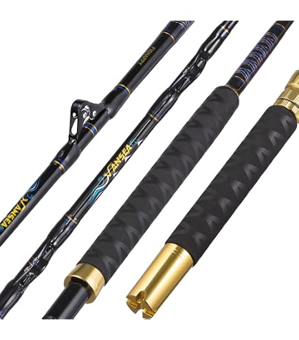 Amazon | Fiblink ベントバット釣り竿 2ピース 海水用オフショア