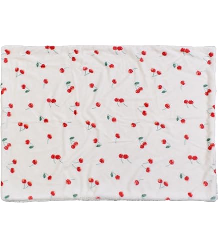 Amazon｜【MarieAnge】 さくらんぼ ブランケット 毛布 ひざ掛け