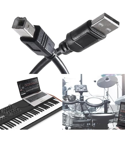 Amazon.co.jp: USB B MIDIケーブル、USB B midi キーボードケーブル