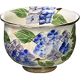 アイトー(Aito) 京焼 清水焼 湯呑み クリーム 直径10cm京焼 清水焼 俊山窯 お茶呑茶碗 (化粧箱入) 花紀行 (紫陽花) QSY582-07