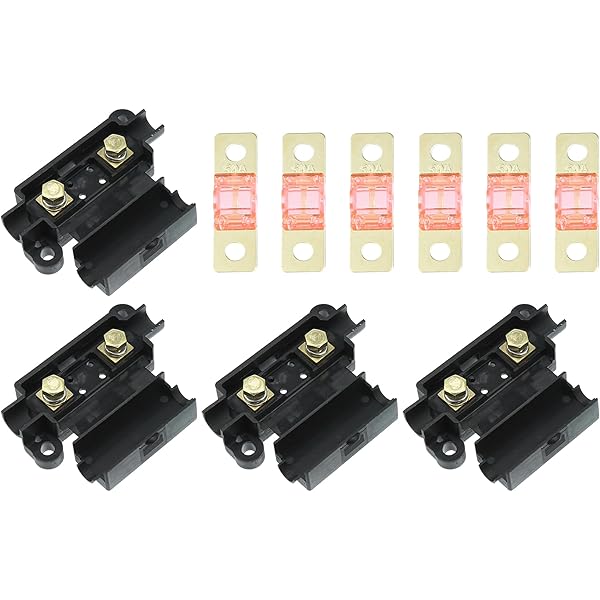 uxcell 自動車用カートリッジヒューズ 48V 60A 女性端子 Jケースボックス ロープロファイル カー トラ ック イエロー 5個