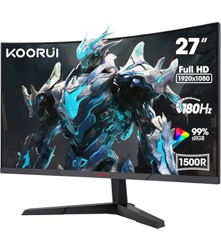 【新品‼️】 KOORUI 27E6C 27インチ ゲーミングモニター 高リフレッシュレート 165Hz Amazon.co.jp: KOORUI ゲーミングモニター 27インチ フルHD 165Hz 湾曲