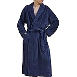 Amazon Co Jp 今治タオル ハートウエル お風呂上がりを楽にする タオルワンピース ブラウン バスローブ レディース ルームウェア ボーダー タオル地 着るタオル 服 ファッション小物