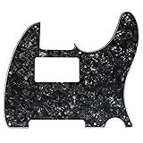 Musiclily TLハムバッカーPUテレキャスターピックガード Fender USA/メキシコスタンダードTeleエレキギター用 、4Pブラックパール