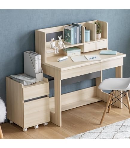 Amazon｜イトーキ 学習机 天然木 組み換え デスク 書棚 ワゴン付