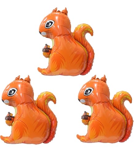 Squirrel Birthday Party Decorations Set - Includes Banner, Cake Topper, Cupcake Toppers, Balloons For Woodland Theme