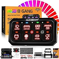 AUXBEAM スイッチパネル　自動調光機能　タッチコントロールパネル　プラド Amazon.co.jp: Auxbeam 8ギャングスイッチパネル BA80 自動調光