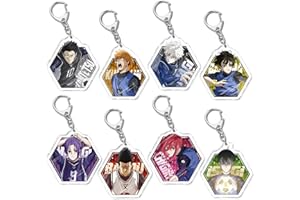 キーホルダー キーチェーン 8枚セット 潔世一 凪 誠士郎 千切豹馬 國神 錬介 糸師 凛 糸師冴 蜂楽廻 コスプレ小物 アニメ 周辺 萌えグッズ かわいい オシャレ バッグ飾り 携帯ストラップ 通勤 通学 日常 贈り物 誕生日 (B)