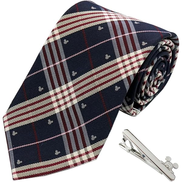 【新品未使用】 ディズニーリゾート 青 チェック ネクタイ Amazon | [ディズニー] ネクタイ&タイバーセット DN902516-2紺赤