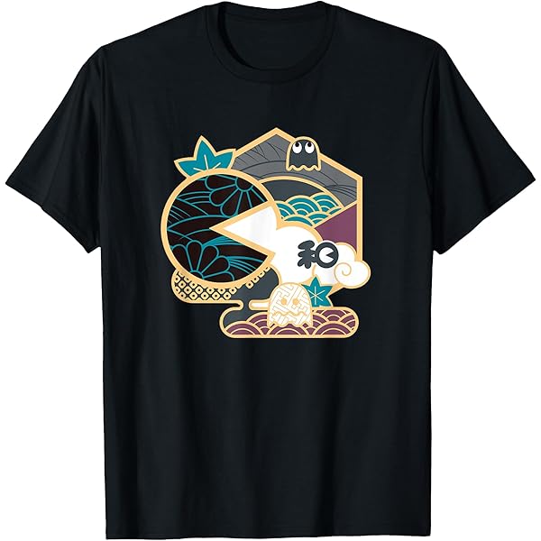 ビンテージパックマン フェイドブラックTシャツ Amazon | パックマン 40周年記念デザイン Tシャツ | Tシャツ